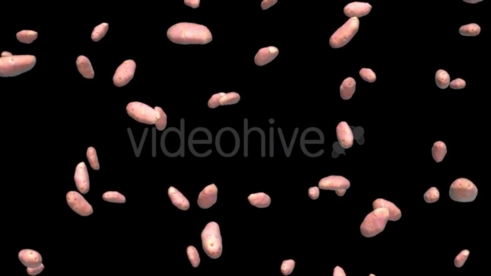 Infinite Rain of Potatoes on Black - Download Videohive 19471775