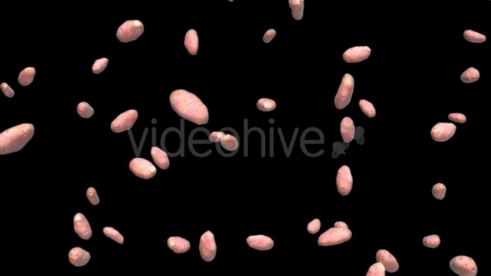 Infinite Rain of Potatoes on Black - Download Videohive 19471775