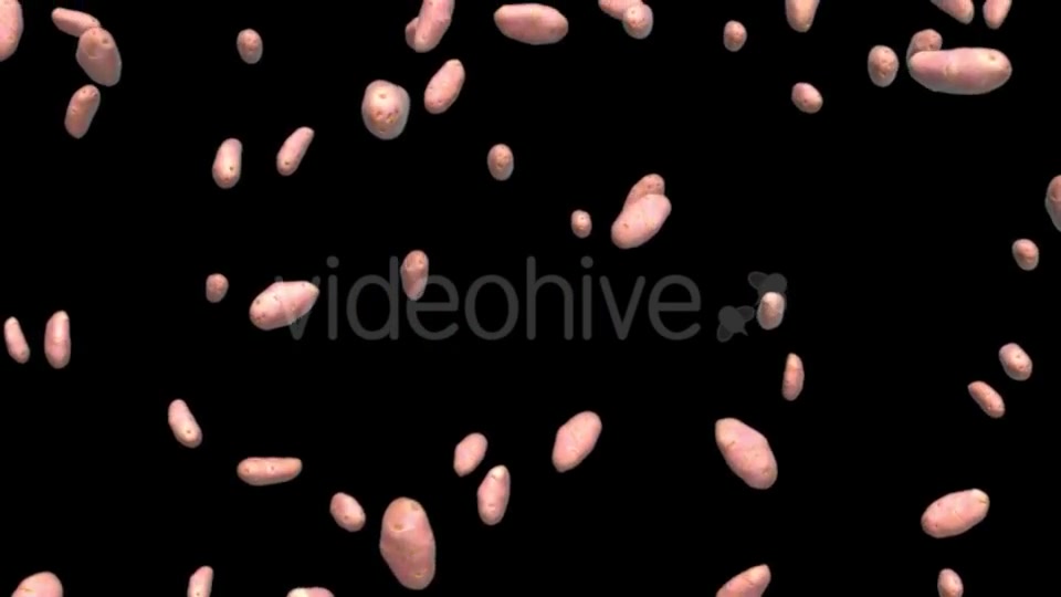 Infinite Rain of Potatoes on Black - Download Videohive 19471775