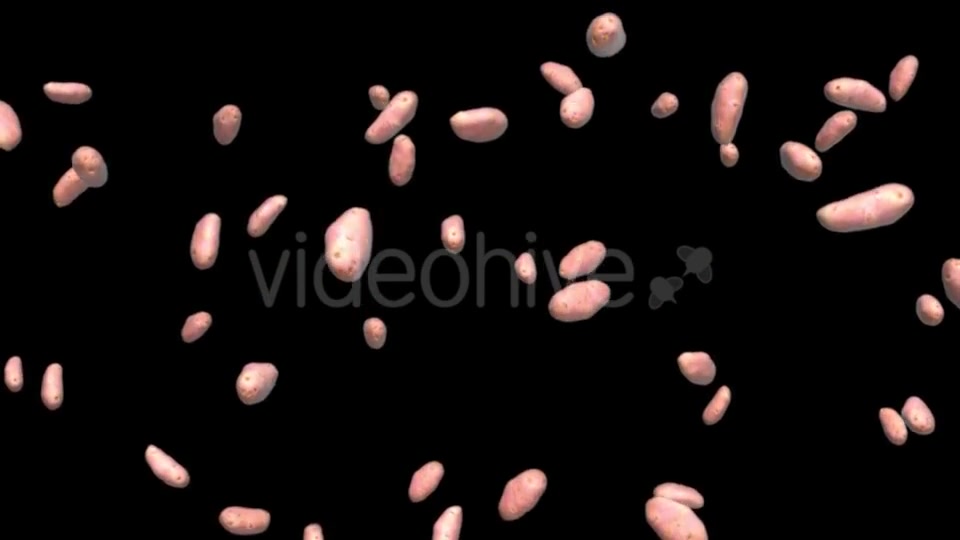 Infinite Rain of Potatoes on Black - Download Videohive 19471775