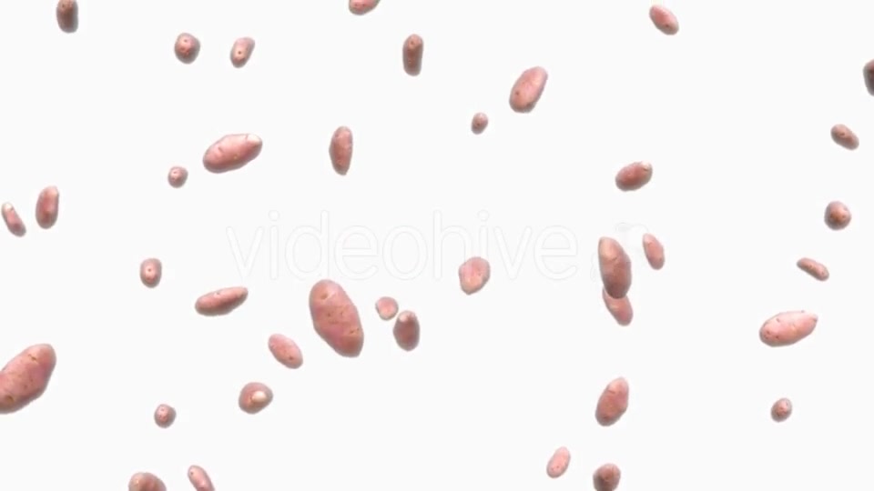 Infinite Rain of Potatoes on White - Download Videohive 19471781