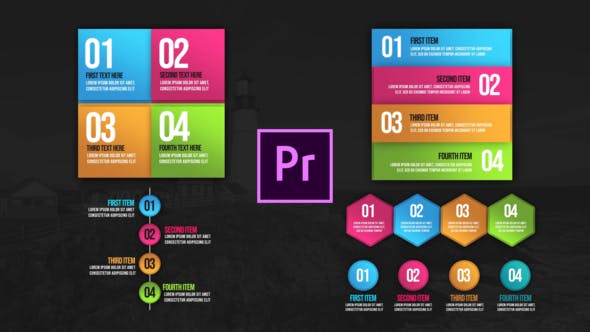 Infographic Animated Lists Premiere Pro - Videohive 26309311 Download