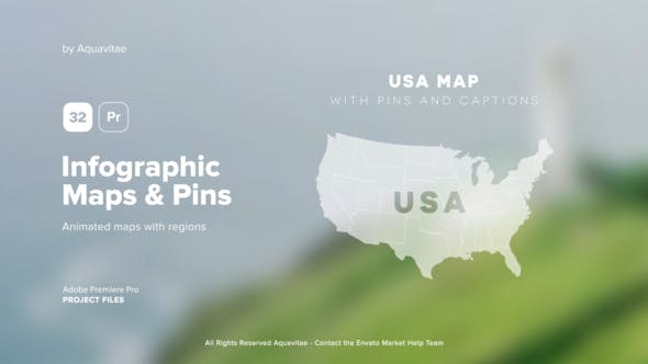 Infographic Maps with Pins l MOGRT for Premiere Pro - Videohive 40227448 Download