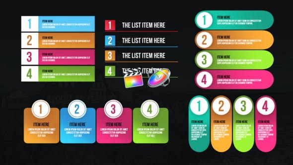 Infographic Modern Lists Final Cut Pro - Download Videohive 26467765
