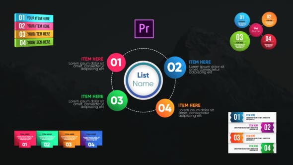 Infographic Modern Lists Premiere Pro - Download Videohive 26532318