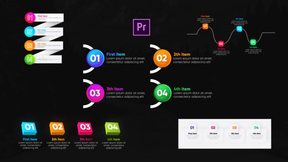 Infographic Trendy Lists Premiere Pro - Videohive 27296084 Download