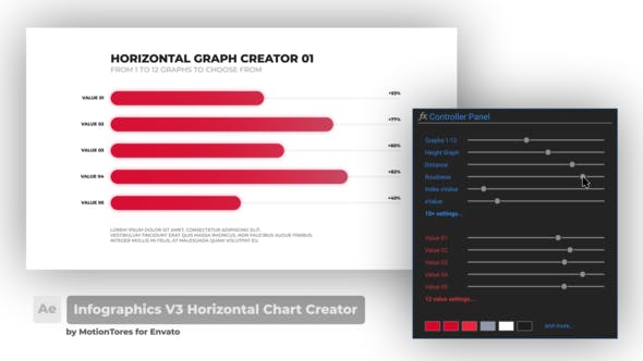 Infographics V3 Horizontal Chart Creator \ After Effects - Videohive 29285535 Download