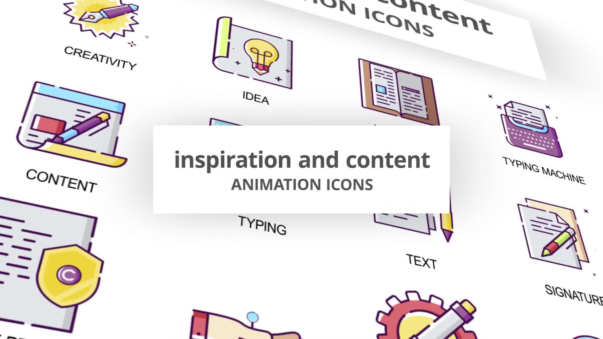 Inspiration & Content Animation Icons Videohive 30041554 After Effects Image 1