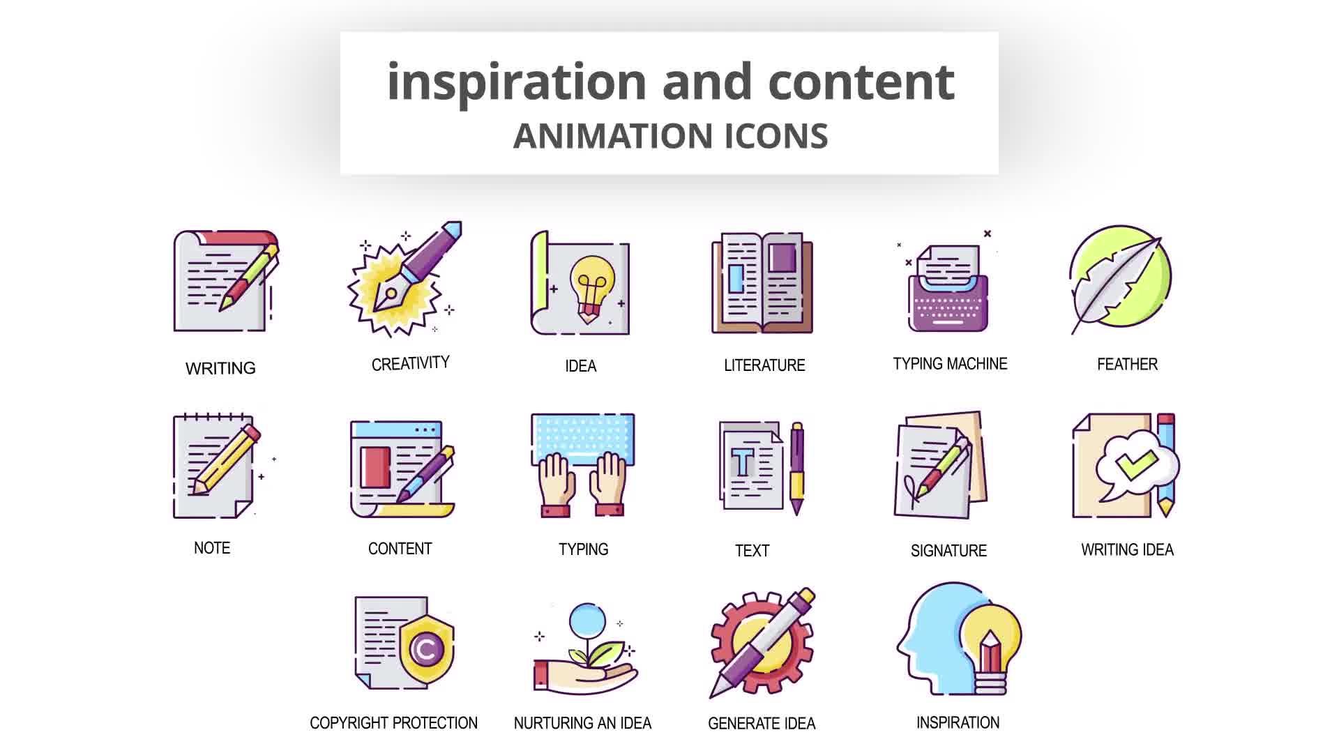 Inspiration & Content Animation Icons Videohive 30041554 After Effects Image 10