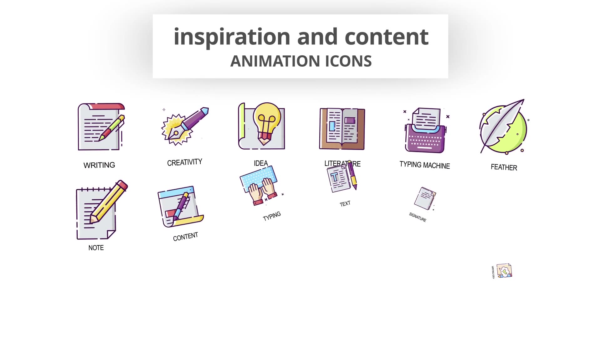 Inspiration & Content Animation Icons Videohive 30041554 After Effects Image 4