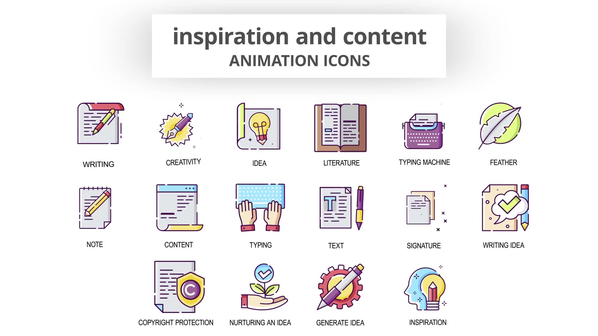 Inspiration & Content Animation Icons Videohive 30041554 After Effects Image 6