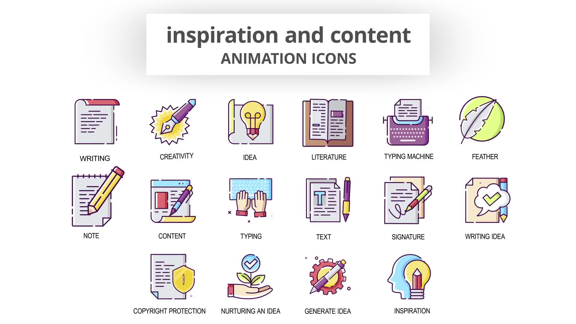 Inspiration & Content Animation Icons Videohive 30041554 After Effects Image 8