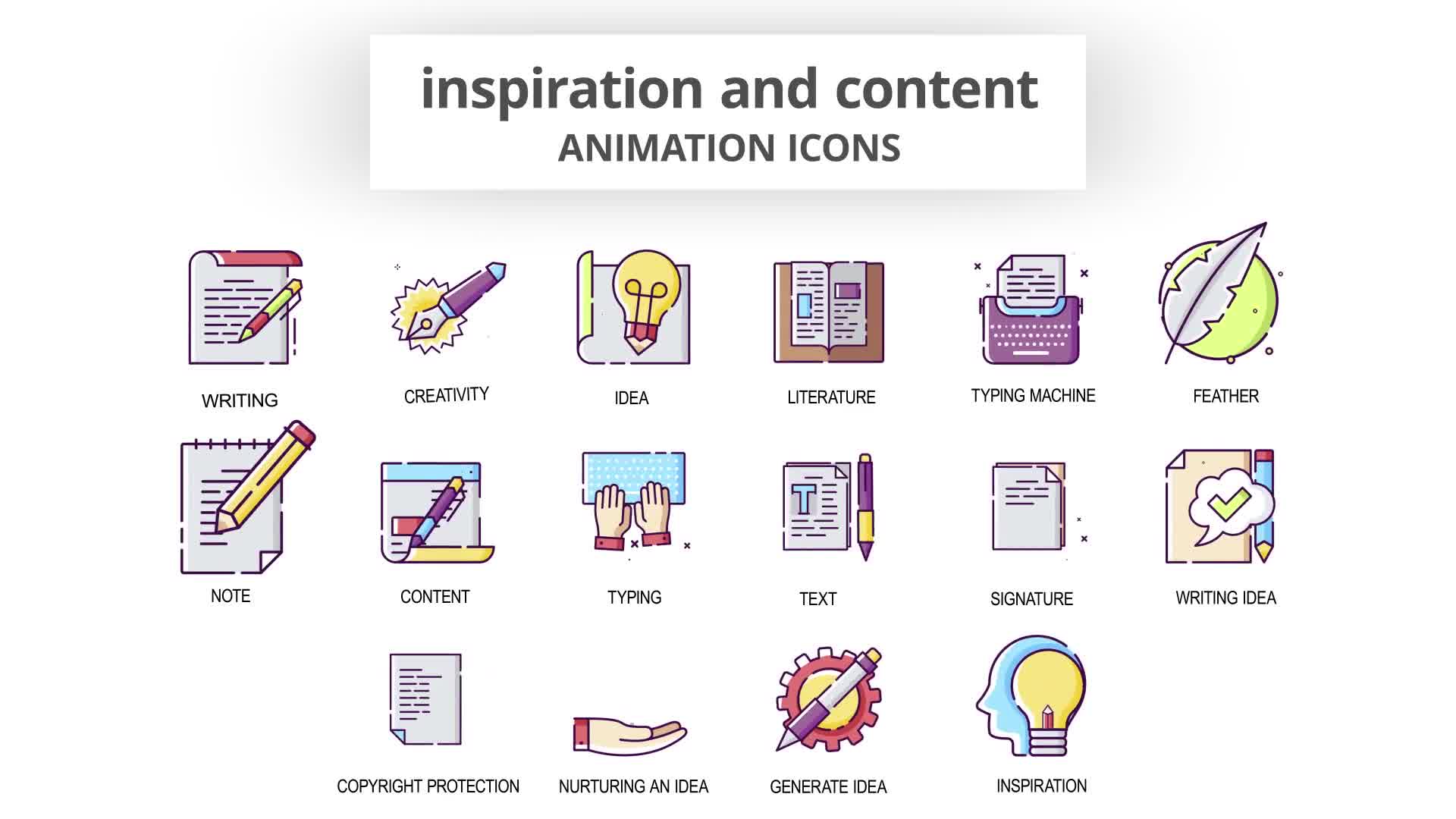 Inspiration & Content Animation Icons Videohive 30041554 After Effects Image 9