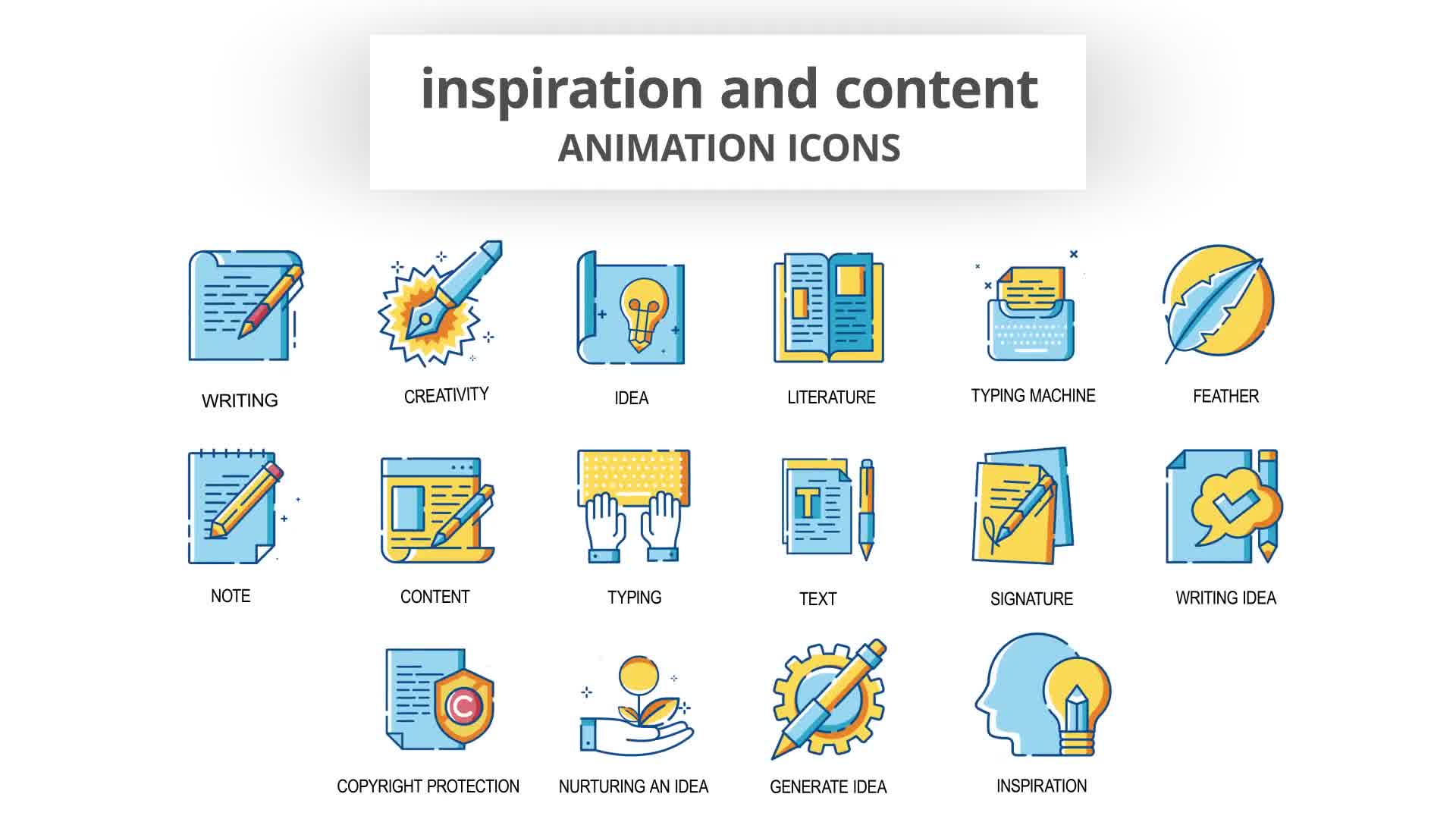 Inspiration & Content Animation Icons Videohive 30260860 After Effects Image 10