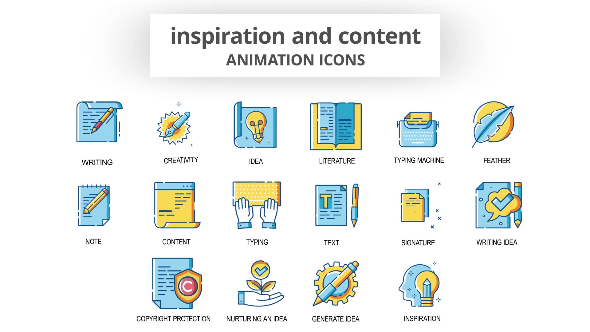 Inspiration & Content Animation Icons Videohive 30260860 After Effects Image 6