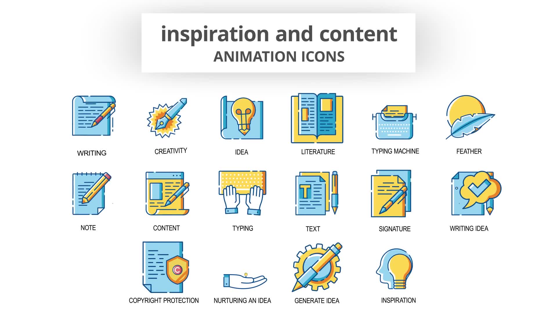 Inspiration & Content Animation Icons Videohive 30260860 After Effects Image 7