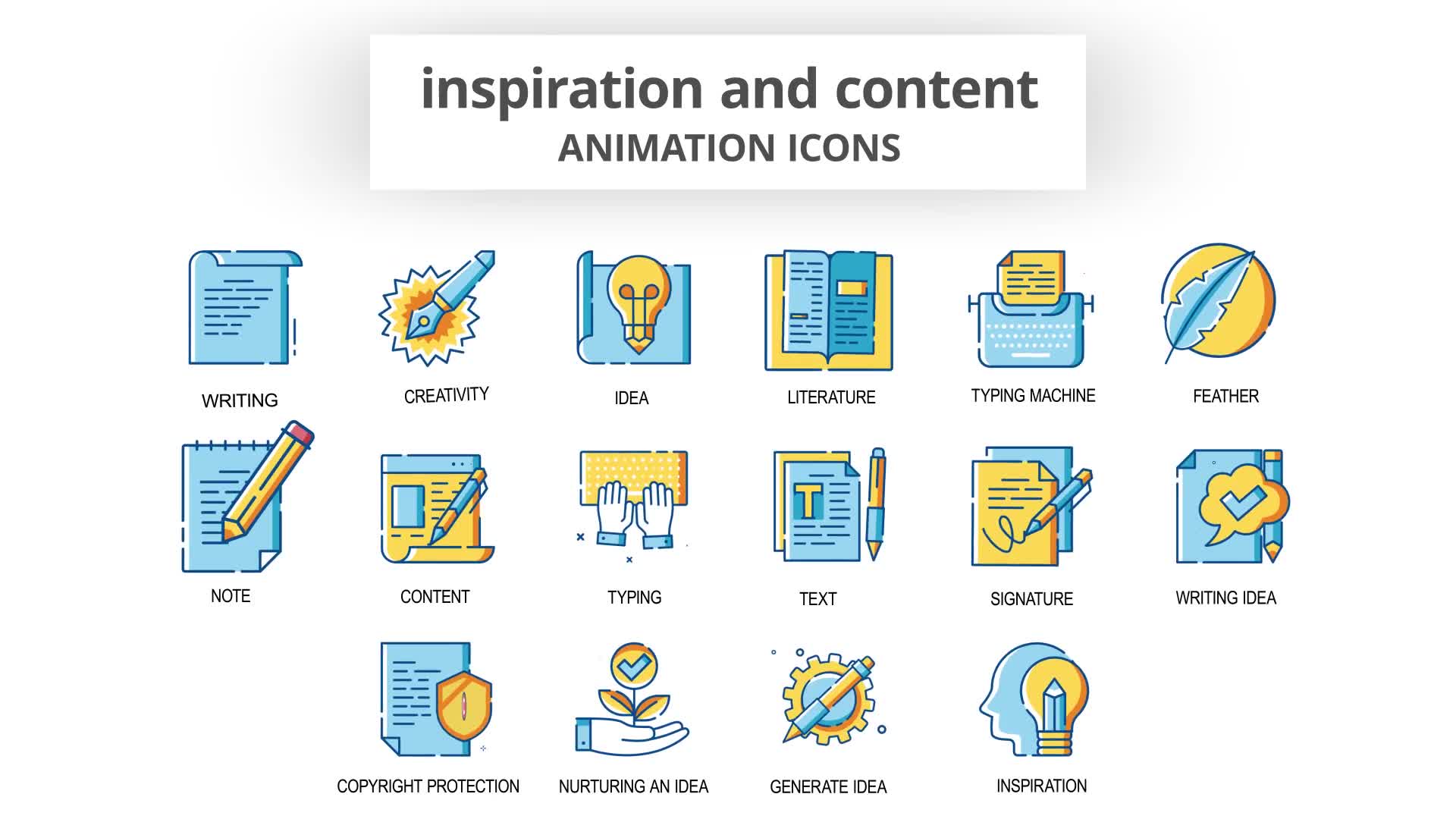 Inspiration & Content Animation Icons Videohive 30260860 After Effects Image 8