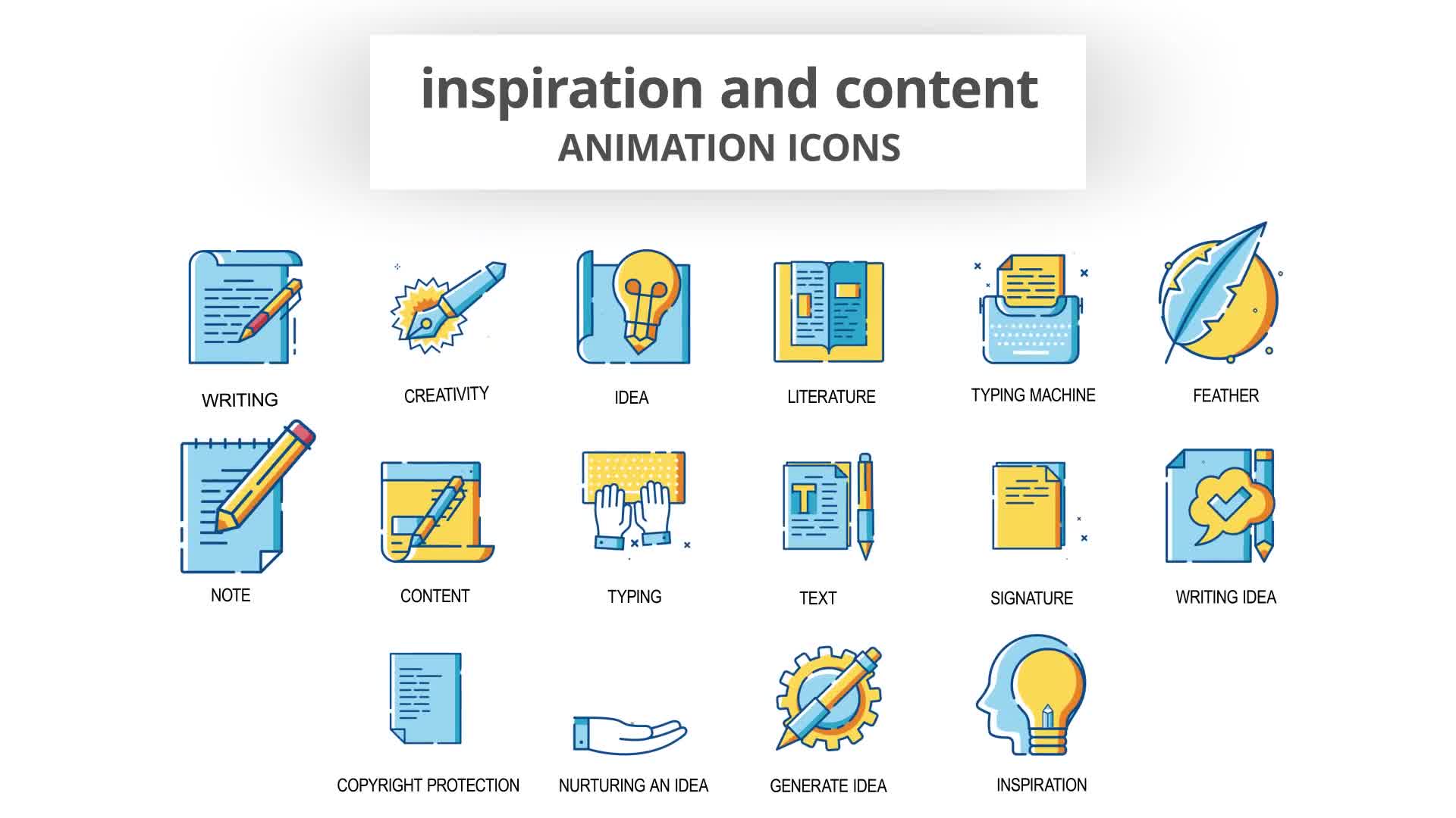 Inspiration & Content Animation Icons Videohive 30260860 After Effects Image 9