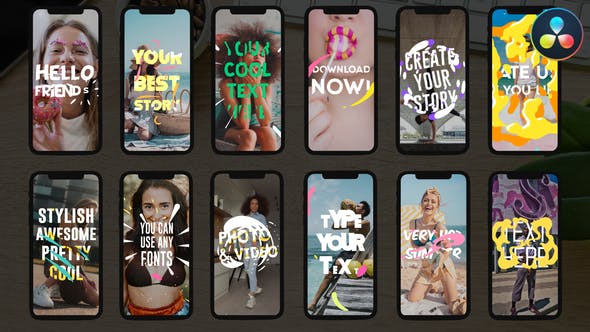 Insta Text Stories | DaVinci Resolve - Download Videohive 36369393