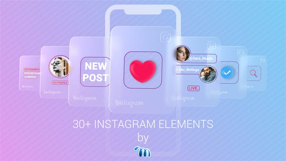 Instagram Elements | Frosted Glass Cards - Videohive Download 29197673