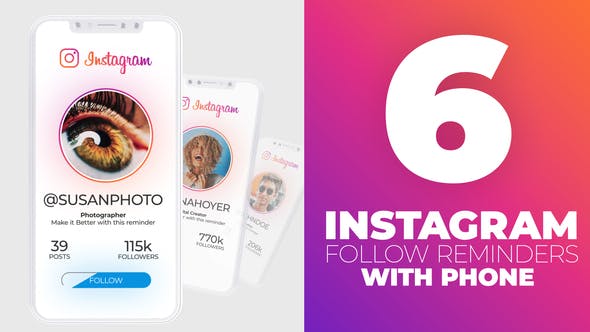 Instagram Follow Reminder With Phone - Download 24651602 Videohive