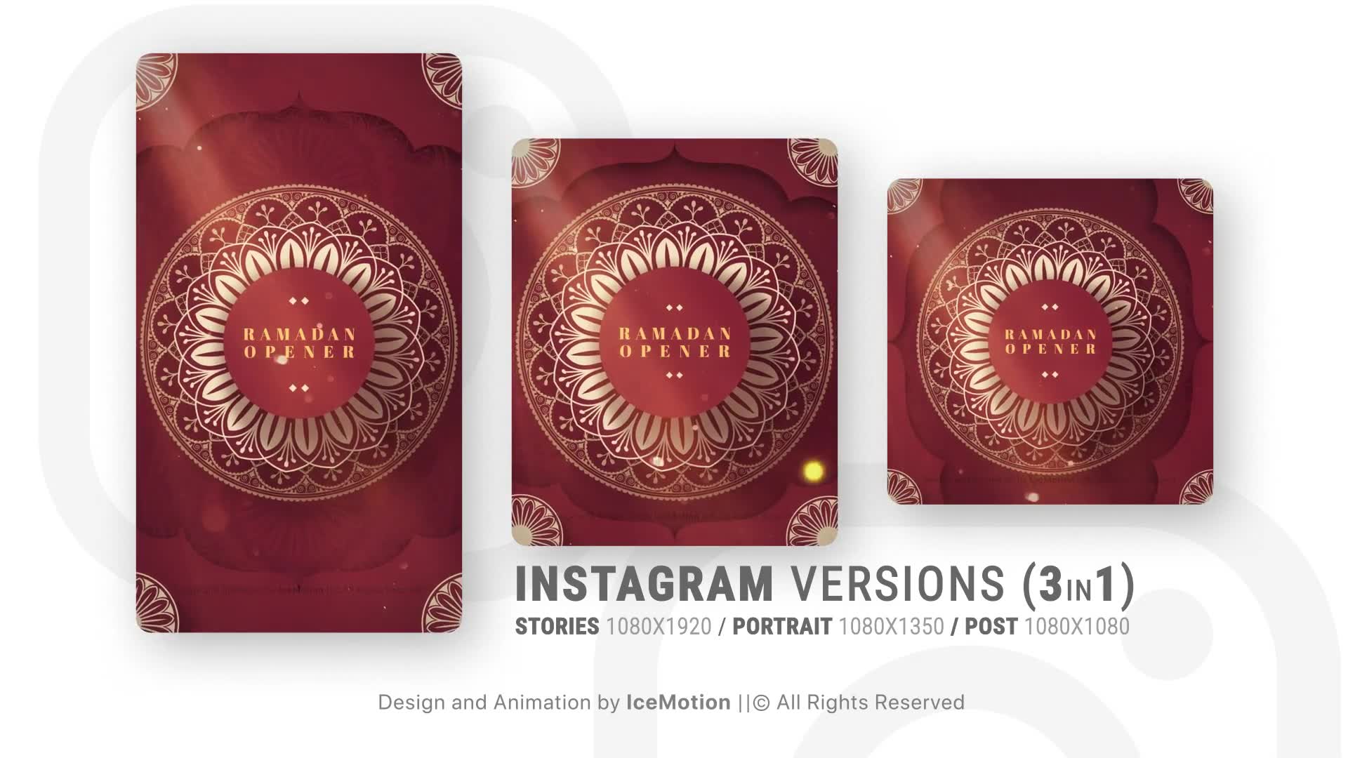 Instagram Ramadan Intro || Ramadan Opener (3 in 1) (RED) Videohive 36555007 After Effects Image 2