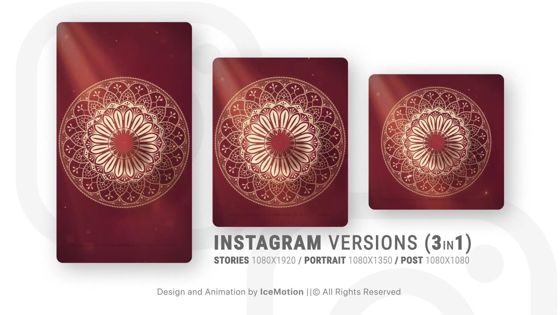 Instagram Ramadan Intro || Ramadan Opener (3 in 1) (RED) Videohive 36555007 After Effects Image 6