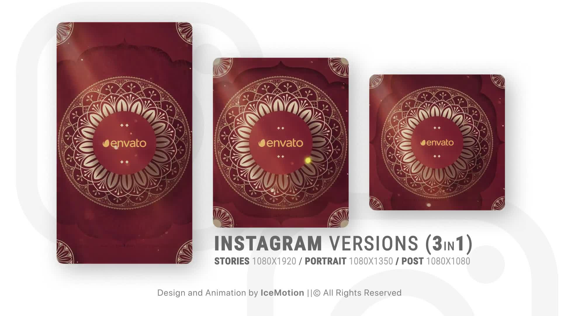 Instagram Ramadan Intro || Ramadan Opener (3 in 1) (RED) Videohive 36555007 After Effects Image 7
