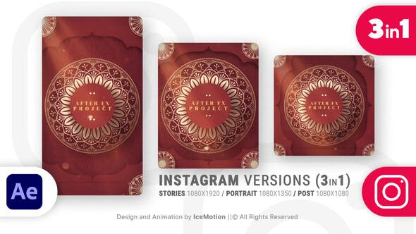 Instagram Ramadan Intro || Ramadan Opener (3 in 1) (RED) - 36555007 Videohive Download