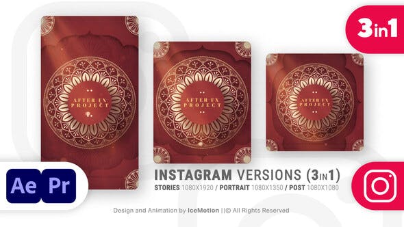 Instagram Ramadan Intro || Ramadan Opener (3 in 1) (RED)(MOGRT) - Download 36616577 Videohive