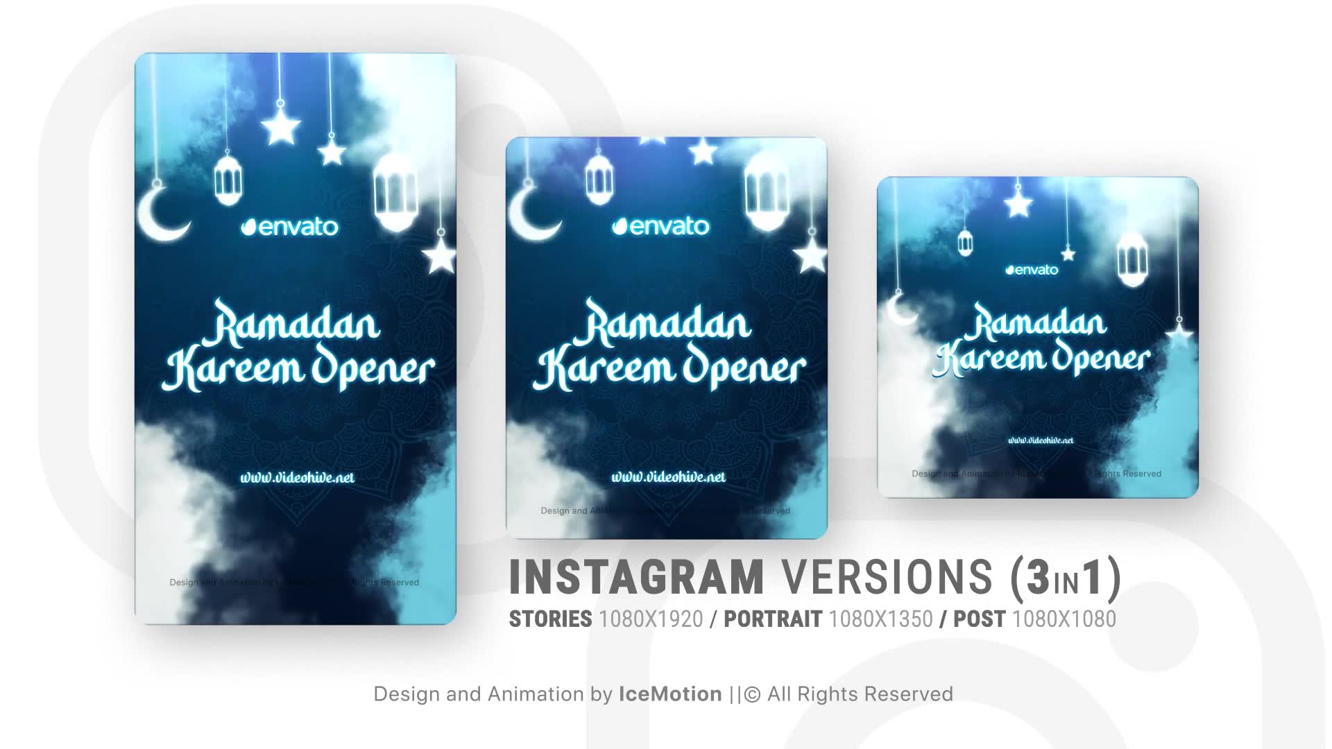 Instagram Ramadan Kareem Intro || Ramadan Opener (3 in 1) Videohive 36729657 After Effects Image 2