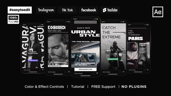 Instagram Stories Black and White - Download Videohive 37110192