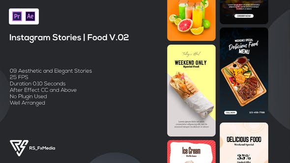 Instagram Stories | Food Promo V.02 | Suite 26 | MOGRT - Videohive Download 38906200