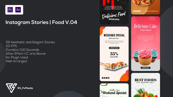 Instagram Stories | Food Promo V.04 | Suite 28 | MOGRT - 38906302 Download Videohive