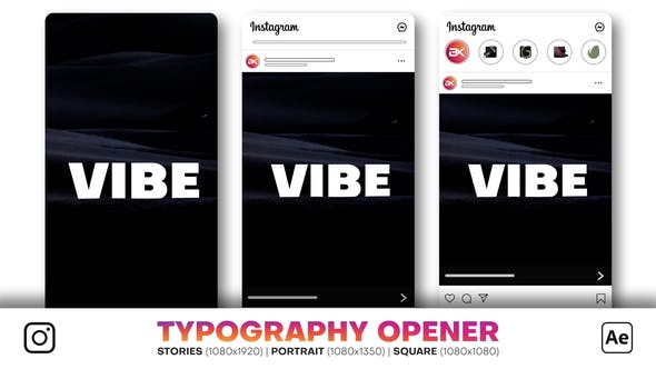 Instagram Typography Opener - Videohive Download 34221988