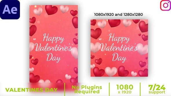 Instagram Valentines Day Intro | AE - 36177281 Videohive Download