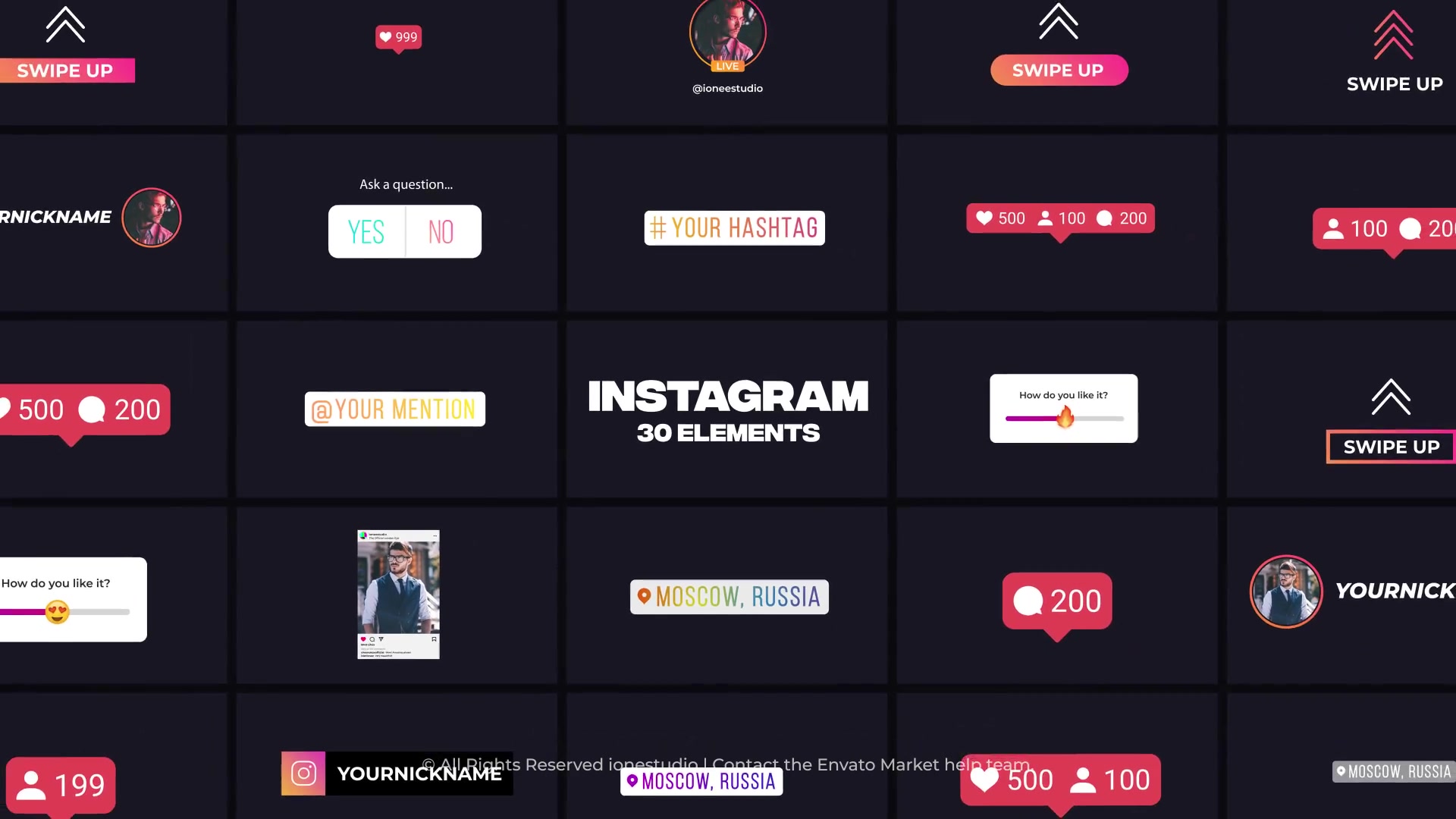 Instagram & Youtube Elements | Social Media Pack Videohive 36557218 After Effects Image 4