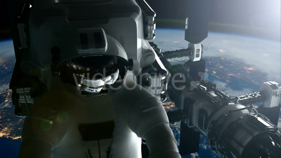 International Space Station and Astronaut Orbiting Earth - Download Videohive 19318109