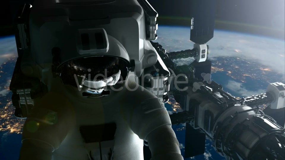 International Space Station and Astronaut Orbiting Earth - Download Videohive 19318109