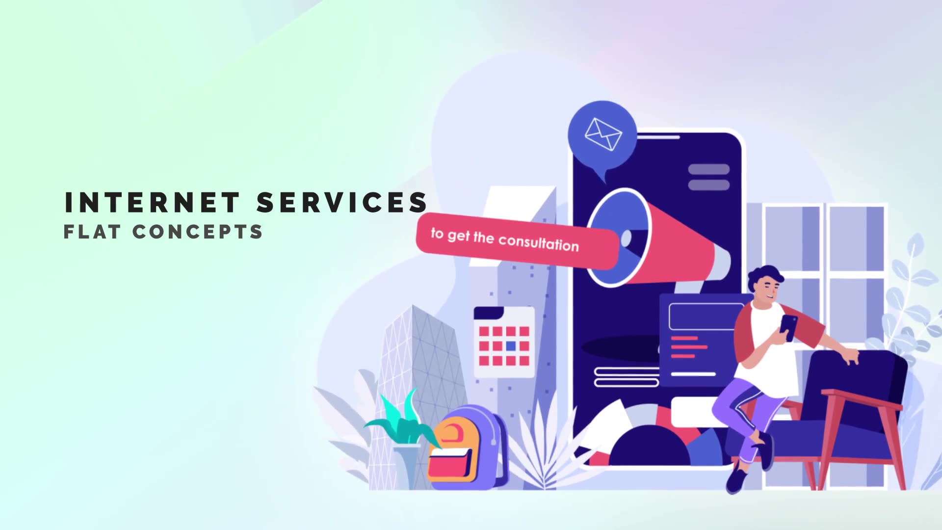 Internet services Flat Concept Videohive 33559878 After Effects Image 2
