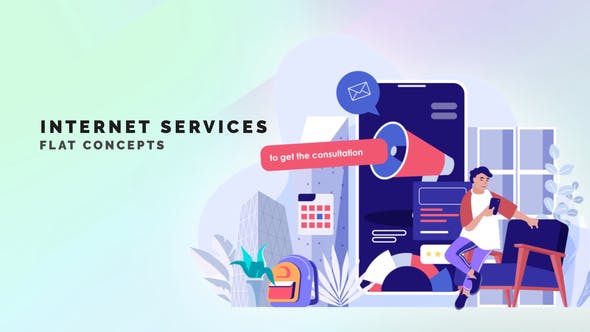 Internet services Flat Concept - Download Videohive 33559878