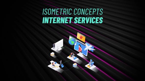 Internet Services Isometric Concept - Videohive 31223559 Download
