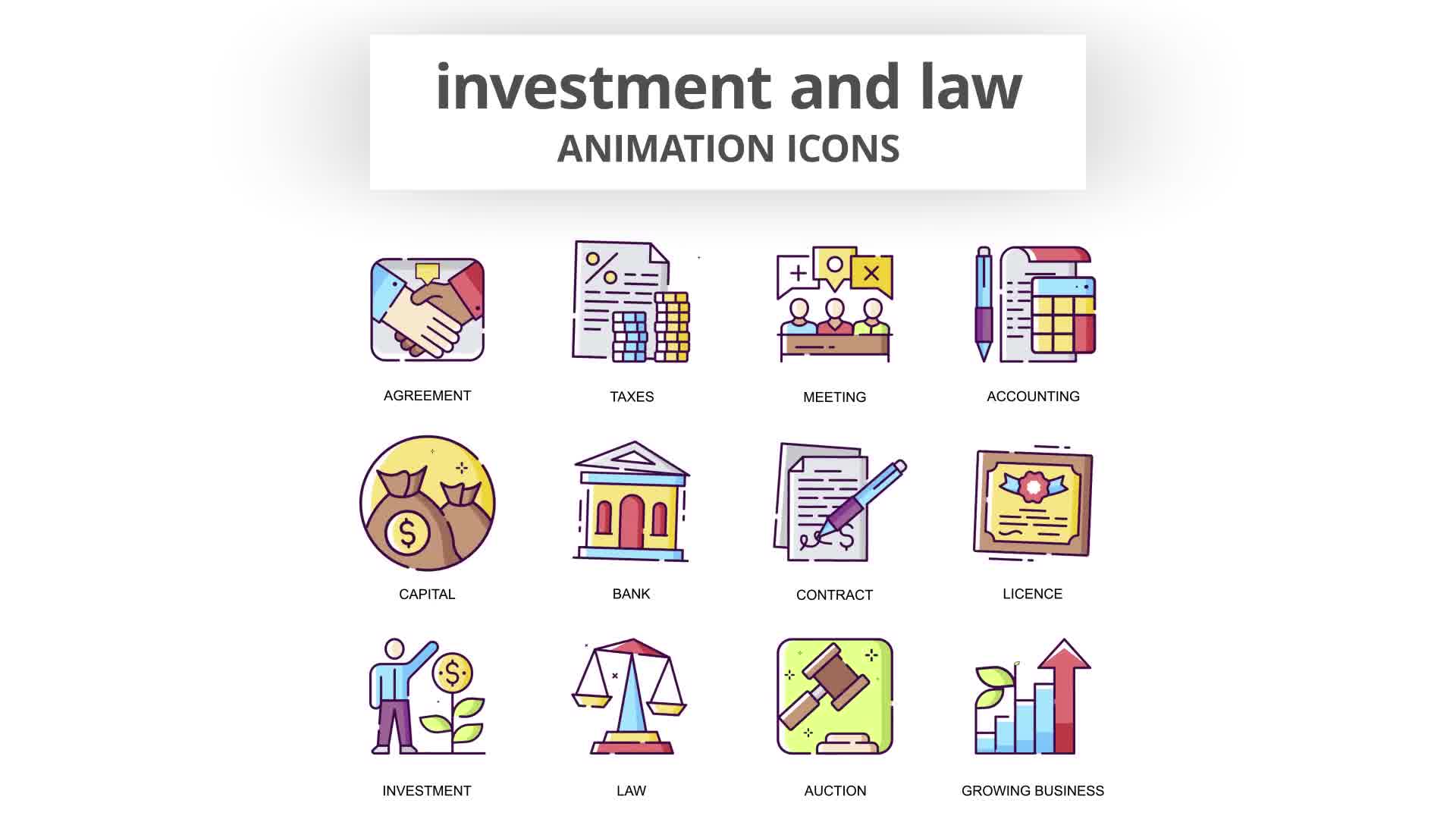 Investment & Law Animation Icons Videohive 30885368 After Effects Image 10