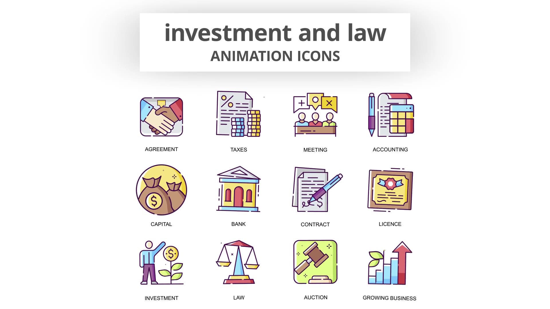 Investment & Law Animation Icons Videohive 30885368 After Effects Image 5