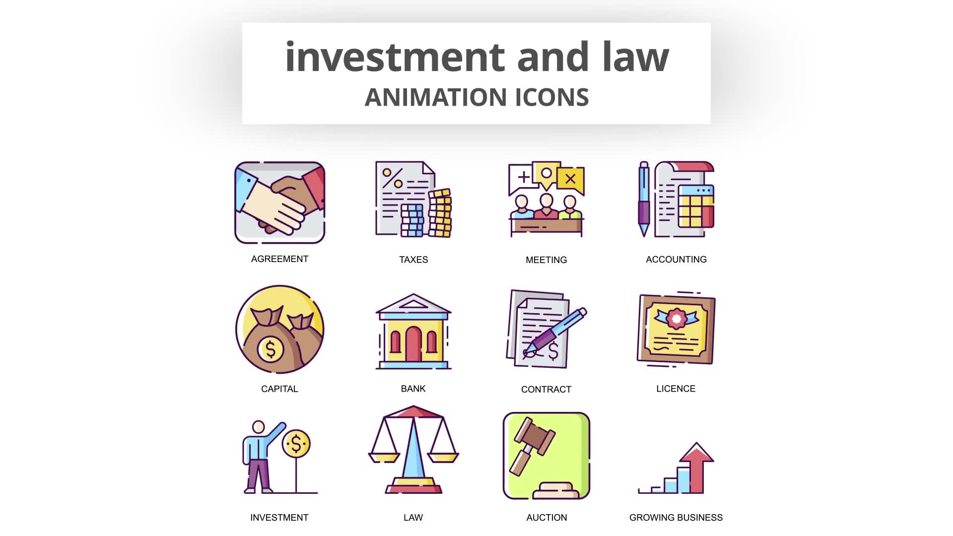 Investment & Law Animation Icons Videohive 30885368 After Effects Image 7