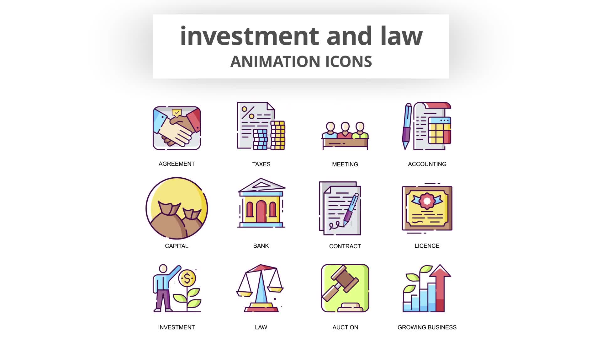 Investment & Law Animation Icons Videohive 30885368 After Effects Image 8