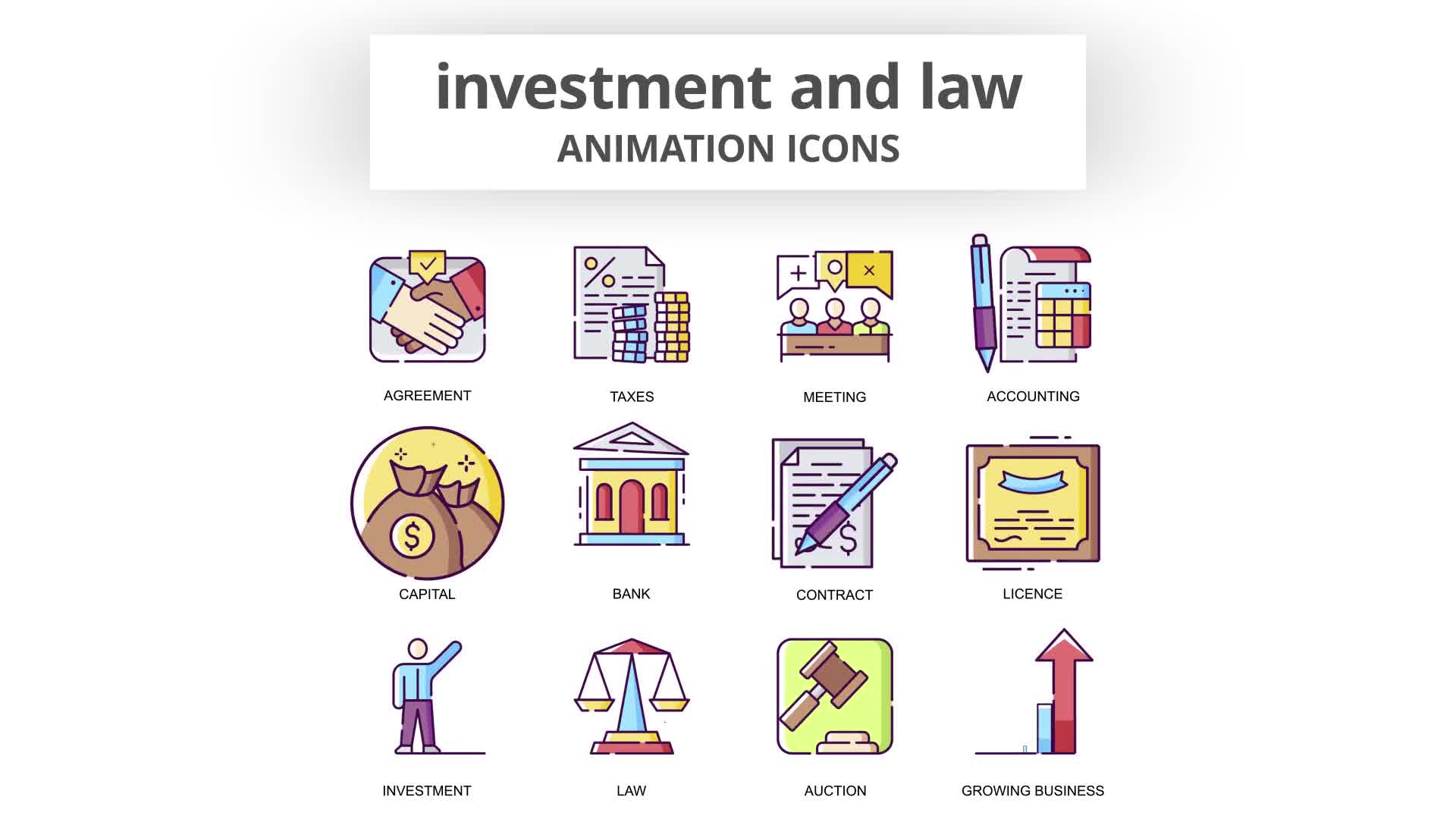 Investment & Law Animation Icons Videohive 30885368 After Effects Image 9