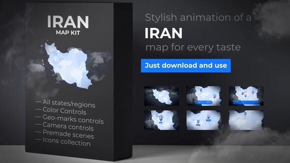 Iran Map Islamic Republic of Iran Persia Map Kit - Download 27060574 Videohive