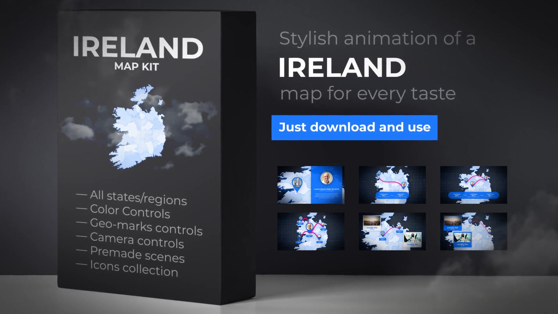 Ireland Map Ireland Animated Map Kit Videohive 24222961 After Effects Image 11