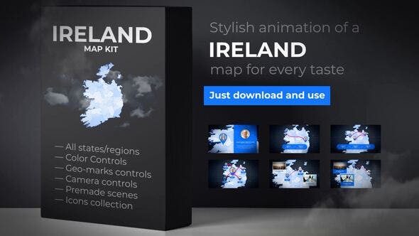 Ireland Map Ireland Animated Map Kit - Download 24222961 Videohive